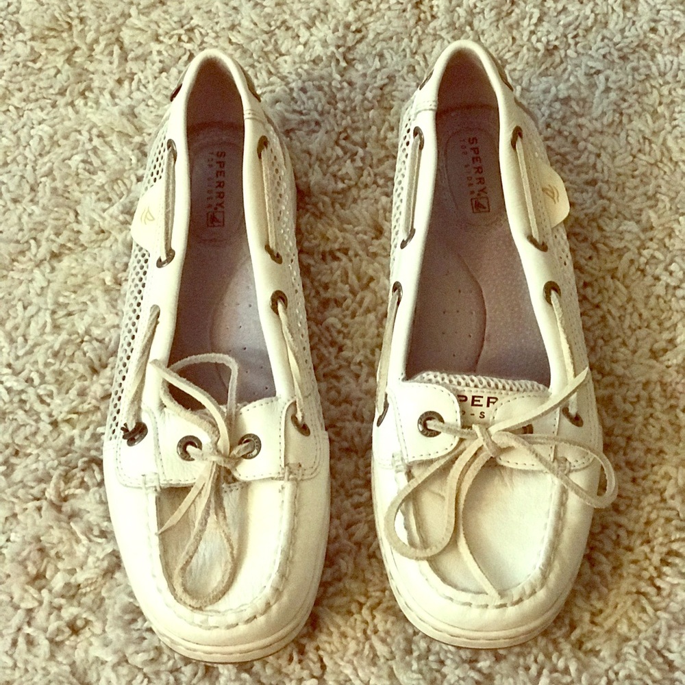 Sperry TopSider White Boat Shoes Sz 8.5